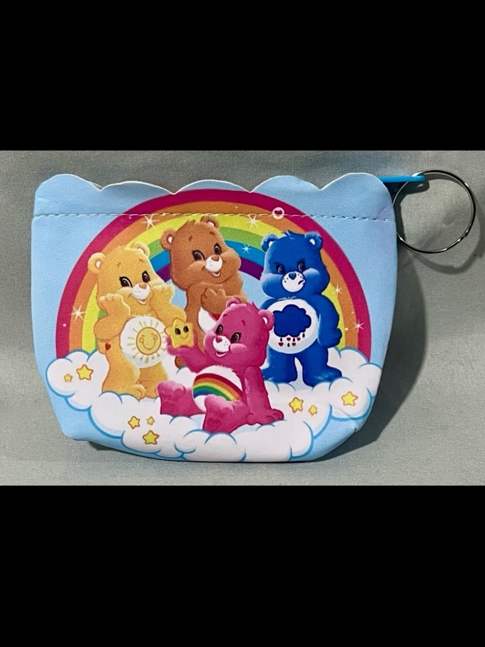 Care Bears Blue Kids Coin Purse with Rainbow Design